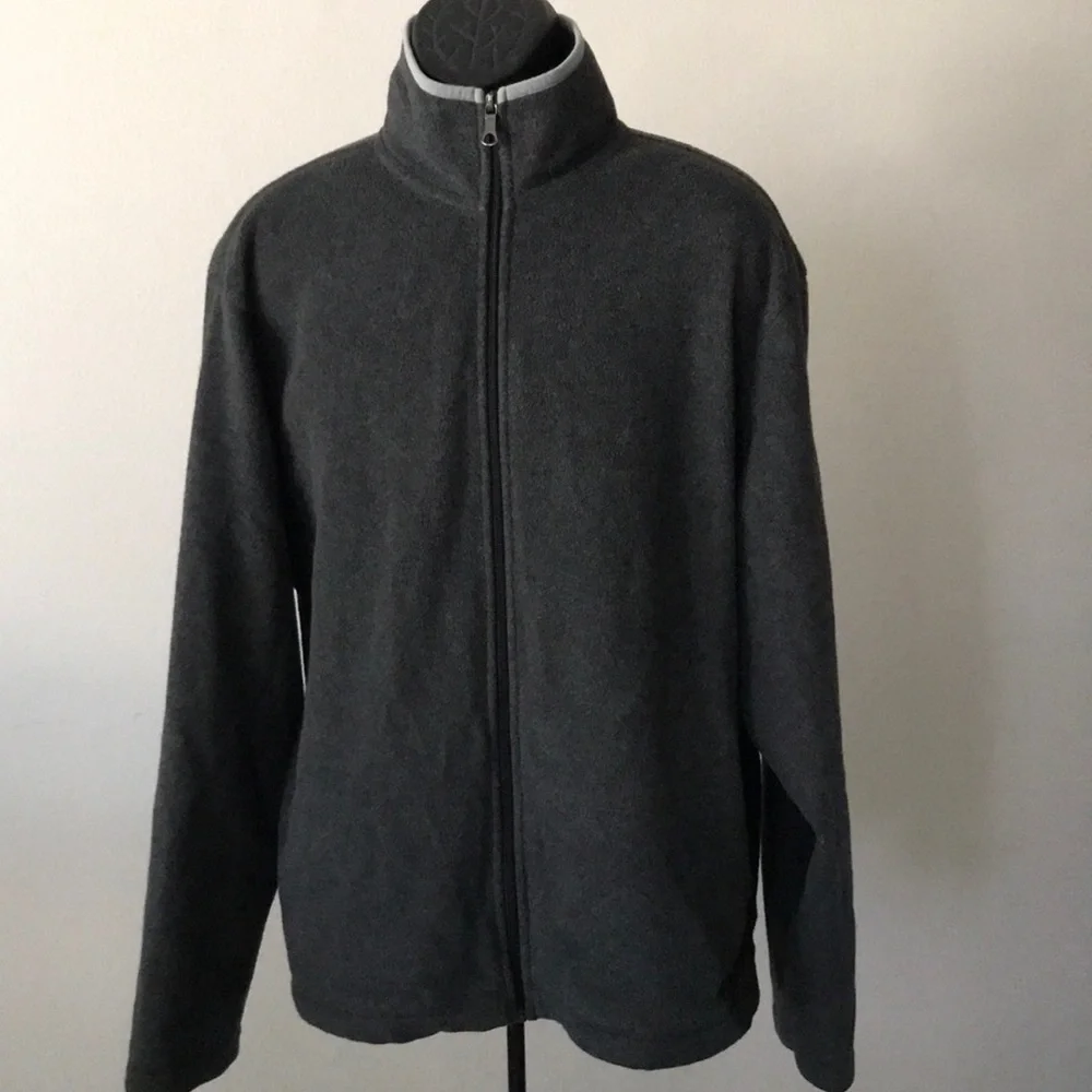 GAP Mens Charcoal Fleece Full-Zip Jacket | XL